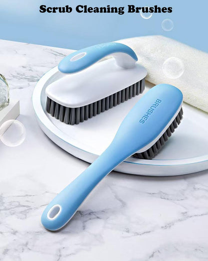 Scrub Brush for Stains-2 Pack Fabric Cleaning Brush,Laundry Stain Remover Brush,Clothes Scrub Brushes Cleaner Soft Bristle Scrubbing Brushes Household Cleaning for Carpet Clothes Bags & More (Gray)