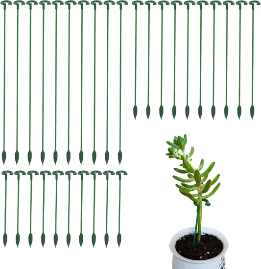 Pack of 30 Small Plant Stakes for Indoor Plants | 3 Size 6.7/10.7/14.6/ Inches Single Stem Plant Support Stakes for Phalaenopsis/Orchid Flower/Roses/Chrysanthemum/Succulent