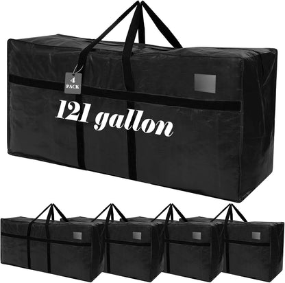 Windyun 4 Pack 57 Gallon Extra Large Moving Bags XXL Heavy Duty Storage Bag with Strong Zipper Handle Jumbo Big Tote Box Foldable for College Dorm Travel Clothes Duffle Blanket Pillow(Red)