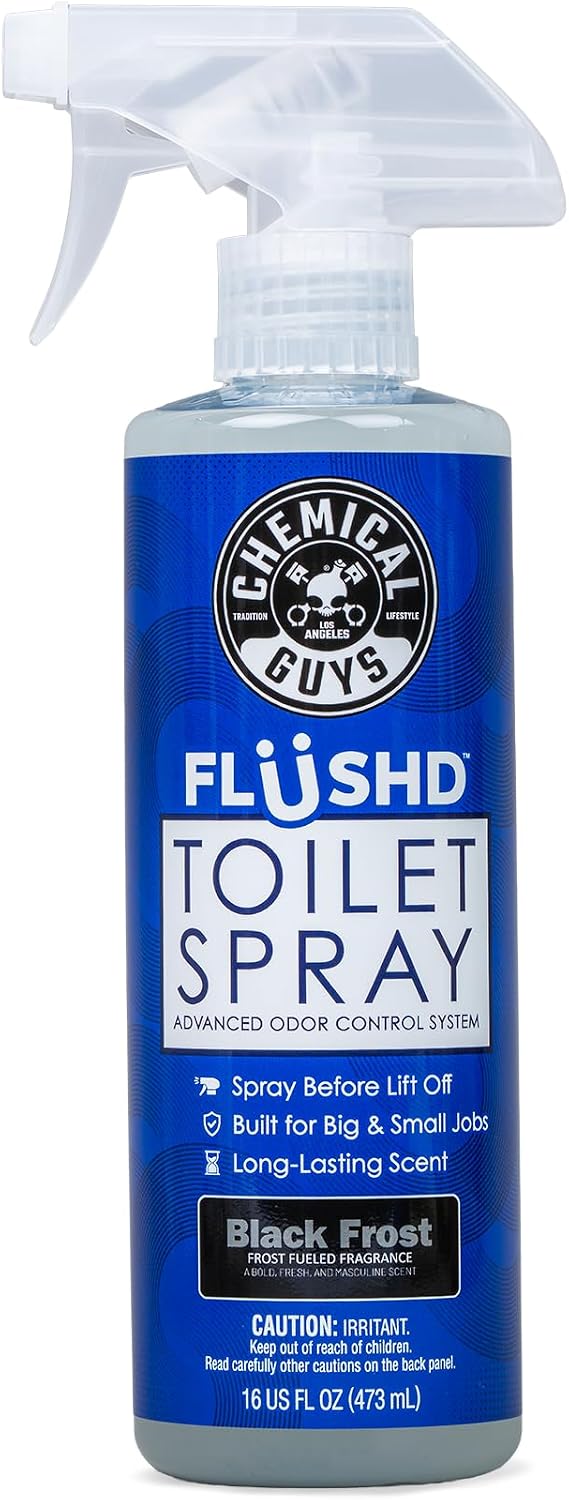 Chemical Guys Flushd, Toilet Deodorizing Spray, Bathroom Odor Eliminator and Blocker, Non-Aerosol Trigger Pump Spray, Tropical Eruption Scent, 16 Fl. Oz.