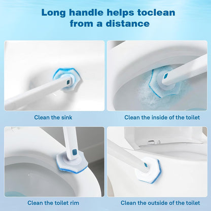 Disposable Toilet Brush with 48 Refills,Cleaning wand,No-Touch Hygienic Cleaning System
