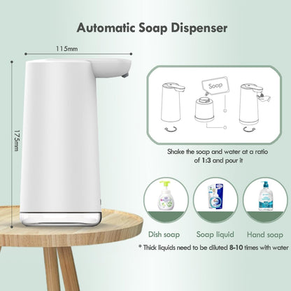 Automatic Foaming Soap Dispenser, 2-Level Adjustable Foam, USB Rechargeable, Touchless Hand & Dish Soap Dispenser for Bathroom, Kitchen, Hotel, Restaurant (White)