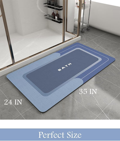 MontVoo-Bath Mat-Bathroom Mat Rug Non Slip Super Absorbent Stain Resistant Quick Dry Thin Bath Rug-Bath Mats for Bathroom Floor Bathtub Vanity-Bathmat Bath Rug Easy Care-17"x27" Grey