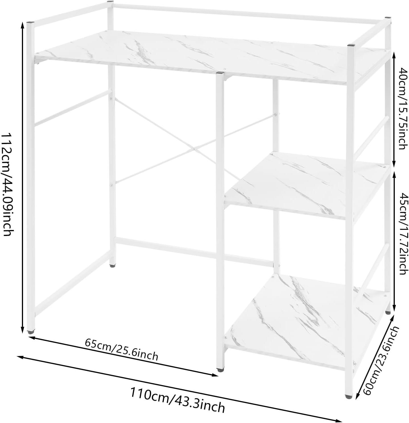3-Tier Mini Fridge Stand with Storage Multi-Purpose Washing Machine Shelf Over The Washer Storage Shelf Utility Over Washer and Dryer Shelves for Kitchen, Laundry Room (Black+Brown)