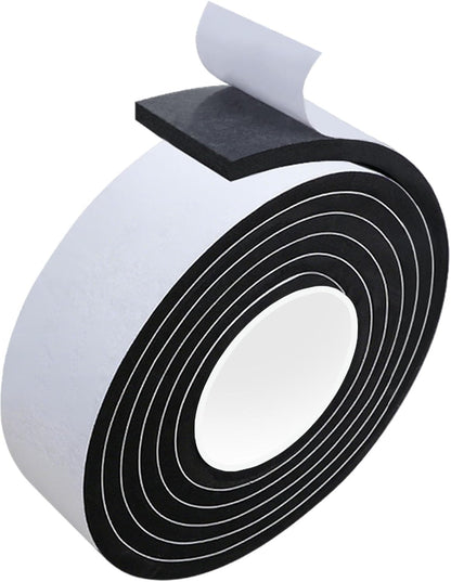 Foam Weather Stripping Door Seal,1 Inch W x 1/17 Inch T x 33 Feet White Window Sealing Tape，Single-Sided Self-Adhesive Insulation Sealing Strip