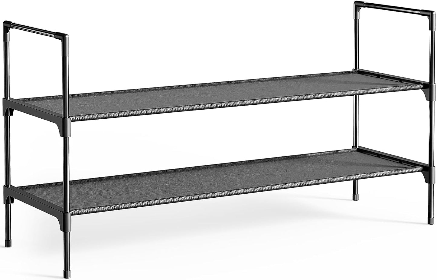 Kitsure Shoe Rack - 3-Tier Shoe Organizer, Shoe Rack for Closet, Entryway, Bedroom, Easy- Assembly Storage Shelf with Side Handles, 27.6" Wide - 3 Tiers, Grey