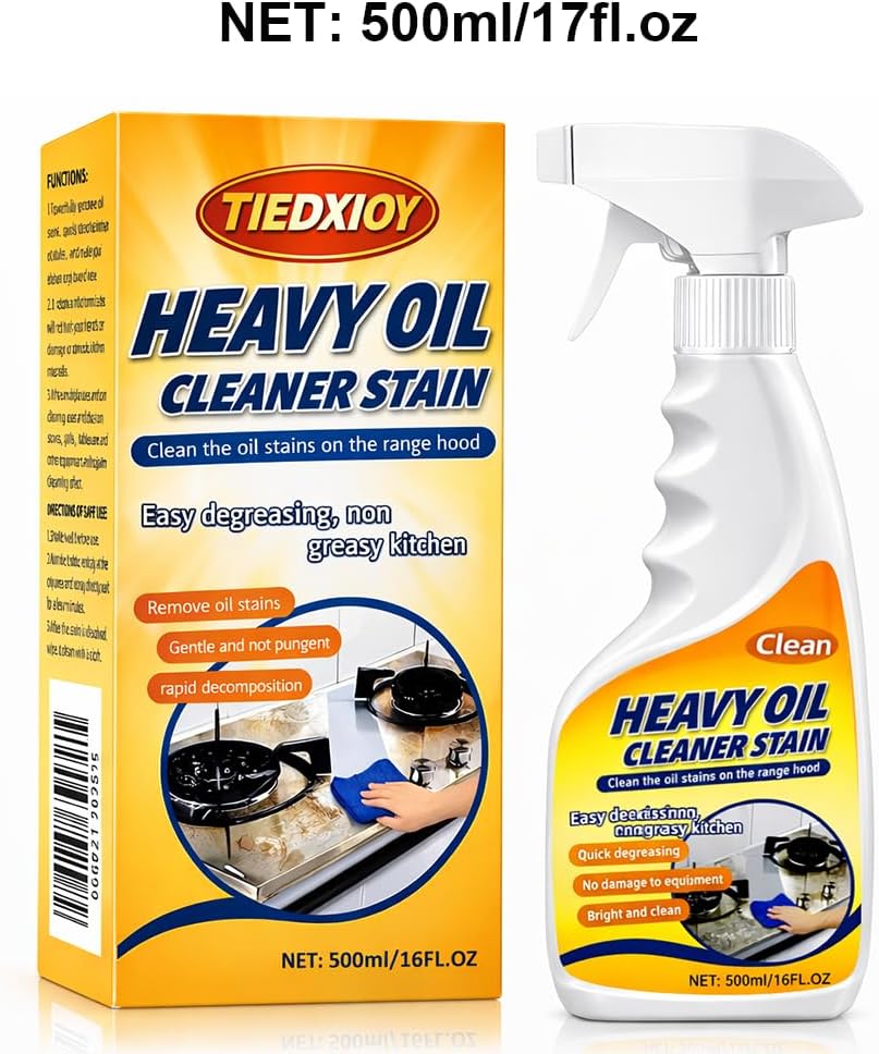 Heavy-Duty Degreaser, Stainless Steel Cleaner, Kitchen Appliances Cleaning Spray Remove Oil Dirt, Grime, and Grease for Oven, Microwave, stove top Cleaning Heavy Oil Stain Remover -16Fl.Oz