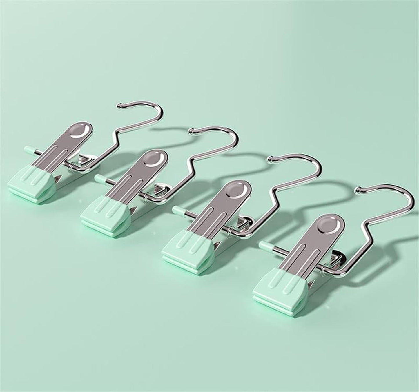 Clips for Hanging, Clothes Drying Clip Multifunctional Seamless Towel Hat Sock Windproof Pants Clip, Stainless Steel Hook Hanger Clips for Pants, Socks, Towels, Hats, Boots, and Travel
