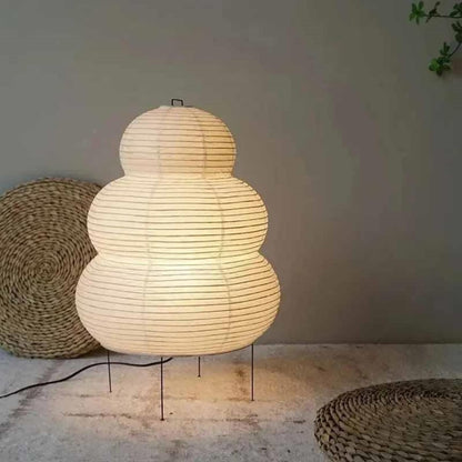 Floor Lamp Modern Japanese Rice Paper Lamp Rice Paper Lantern Shade Three- Dimming Minimalist Style Corner Table Light for Bedroom Office Living Room(C)