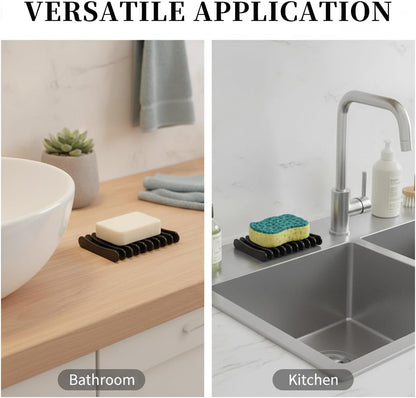 2 Pcs Plastic Bar Soap Holder Soap Tray Non-Slip Soap Saver Self Draining Soap Dish for Bar Soap Clear Soap Dryer for Shower Bathroom Kitchen Restaurant Counter