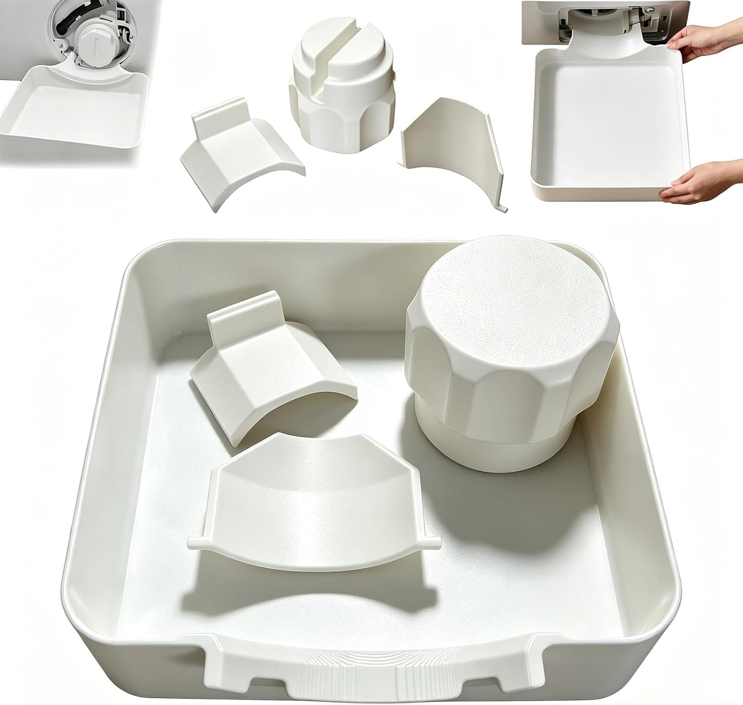 2027 New Washer Drain Pan, Washing Machine Drain Pan, Leak-Proof Drip Tray, Easy to Install, Suitable for Basements, Apartments, Mobile Homes, Garages and Rental Properties