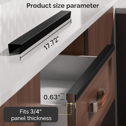 Snugly Fit 18" Length Cabinet Door Protector, Flexible Slip-On Plastic Edge Guard, Thin Transparent Edge Protectors to Prevent Wear, Chipping, Discoloration, Cabinet Bumpers, 3/4" Thick, 2 PCS