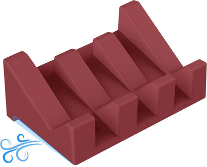 Silicone Soap Dish Set,3PCS Self Draining Soap Holder for Bar Soap | Self draining silicone soap dish with drainage,waterfall design keeps bar soap dry,extended soap holder for shower,bathroom