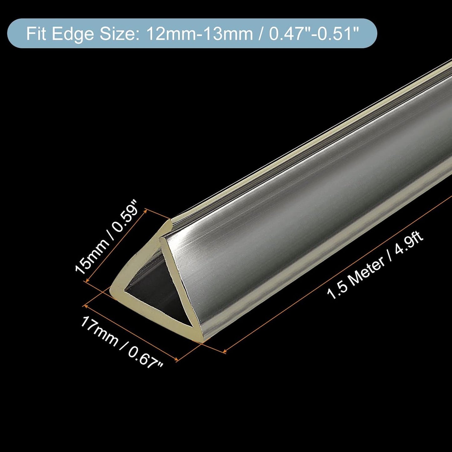 uxcell U Channel Edge Trim, 4.9ft Length Soft Rubber Guard Seal Strip Edge Protector Fit for 1-2mm Edge, (9/32" W x 5/32" H) Clear