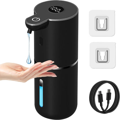 OHIFAST Automatic Foaming Soap Dispenser Touchless, USB Rechargeable Smart Hand Soap Dispenser, 6-Level Adjustable, 12.8oz/380mL Wall Mounted for Bathroom Kitchen Dish Soap-White