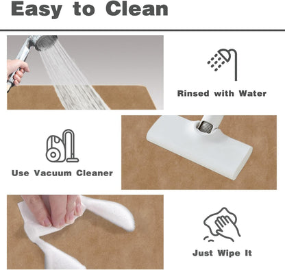 TYUU Bath Mat, Bathroom Rugs Non Slip Washable Thin Absorbent Quick Dry Bath Mat Fits Under Door Bathroom Floor Mat Perfect for Bath, Shower, or Sink 16"x24" Dark Grey