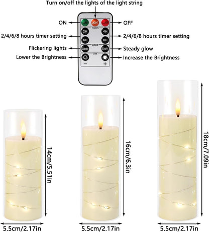 YOROXRG Set of 24 Waterproof Outdoor Flameless Candles, LED Candles with 4 Remote and Timer,(H 4" 5" 6" x D 2.2"),for Christmas,Halloween,Wedding,Festival