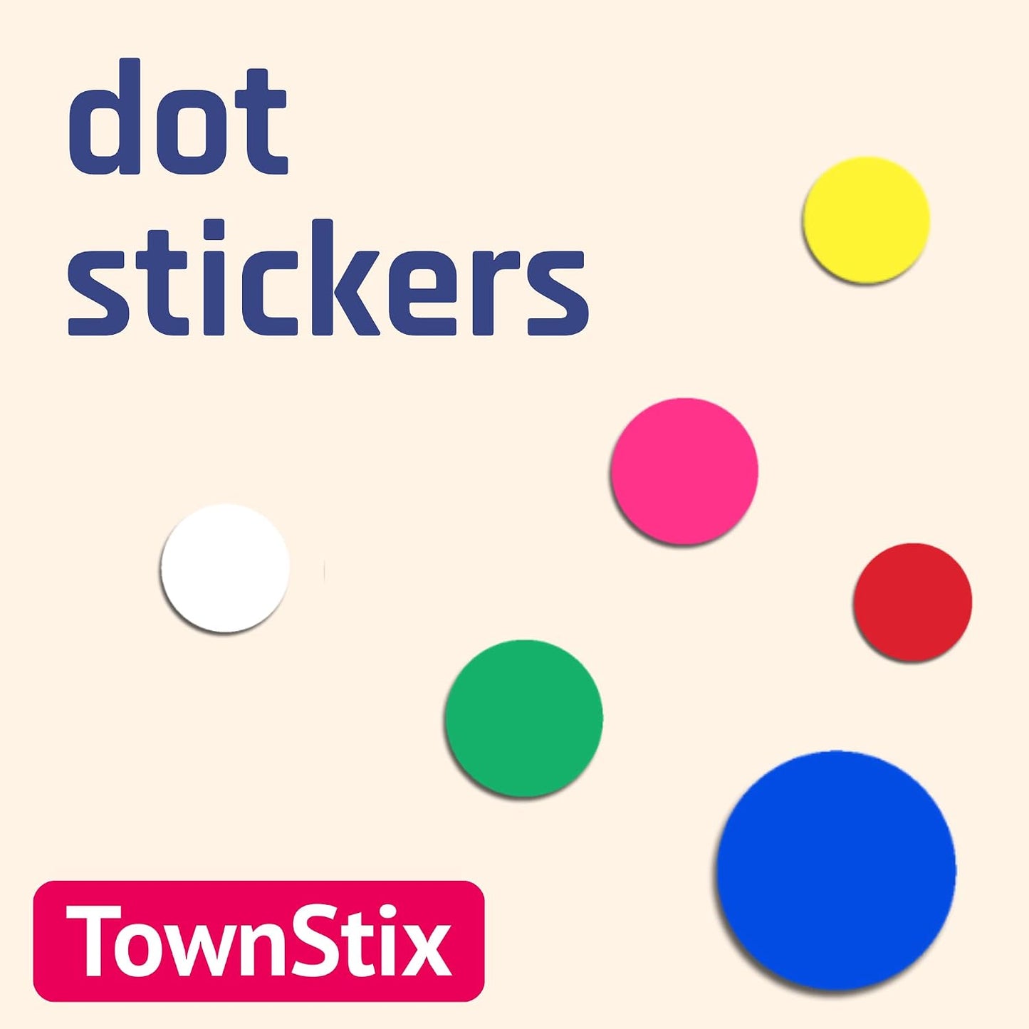 2" Round Large Colored Moving Stickers Labels - 10 Colors, Pack of 240