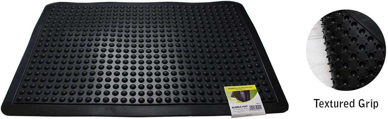 HAWK Heavy Duty Rubber Scraper Mat | Size 18" x 30" (45 x 75 cm) | 9mm Thickness | Anti Slip | Anti Fatigue | Great For Cleaning Boots & Shoes