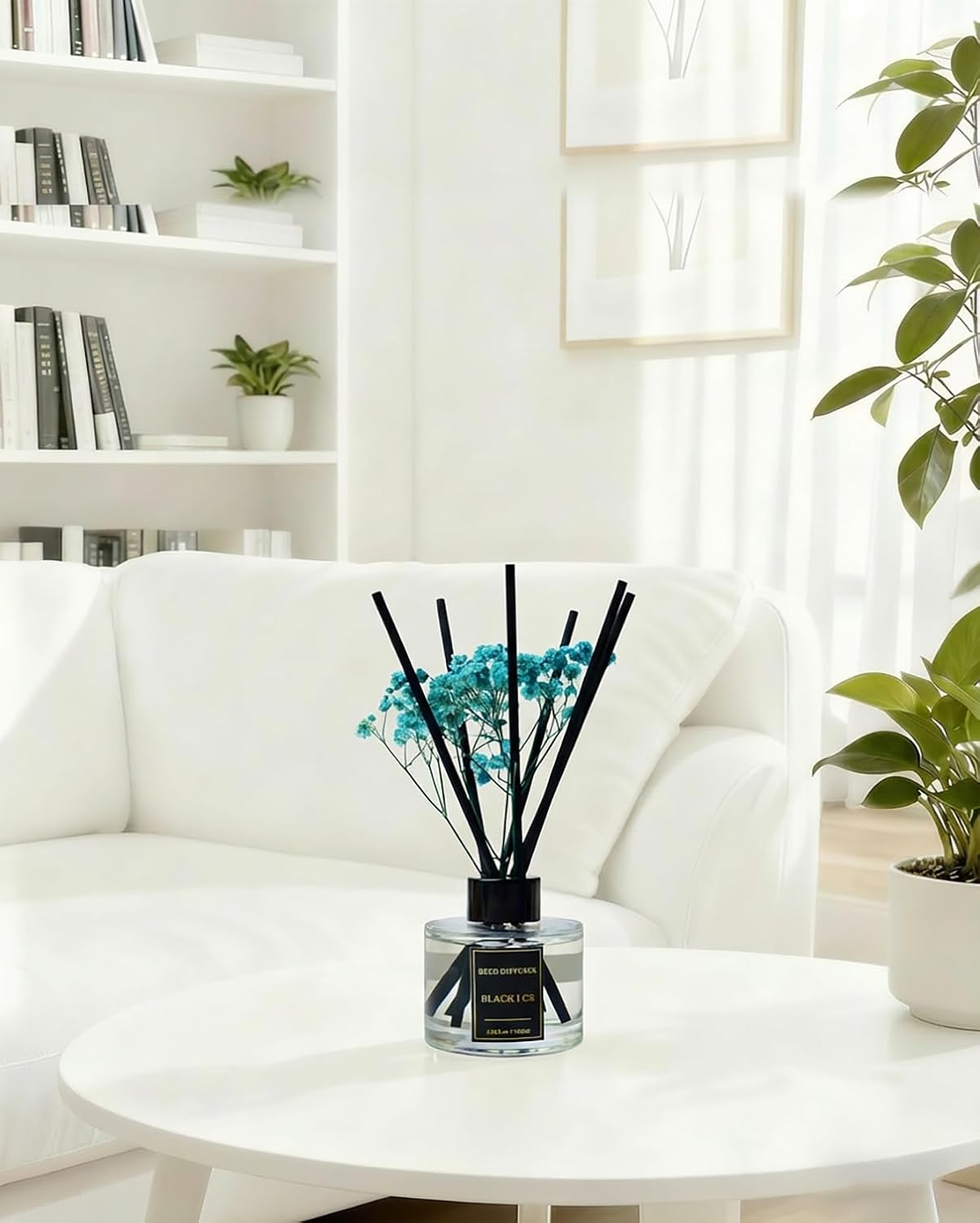 Reed Diffuser Set-Lemon Verbena Scent Fragrance Oil Diffuser with 6 Reed Sticks | Home & Bedroom Bathroom Decor,3.38 fl oz (100ml)