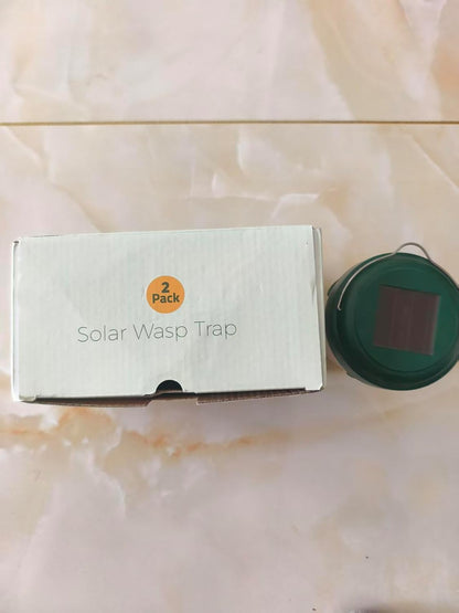 Wasp Trap Outdoor Hanging, Solar Bee Trap for Outside, Reusable Solar Powered Hornet Traps, Bee Wasp Catcher Outside Garden 4 Packs
