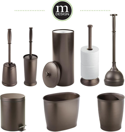 mDesign Metal Freestanding Slim Toilet Bowl Brush and Holder