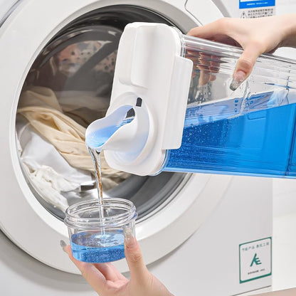 Provoue Laundry Detergent Dispenser-2 Pack, 37 oz Detergent Dispenser with 4 Removable Labels, Laundry Soap Dispenser for Laundry Room Organization and Storage, BPA Free & PET Plastic Clear