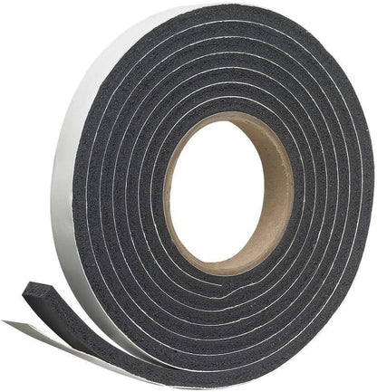 Grey Highly Compressable Foam Self Adhesive Weatherstrip (1/4" Thick x 3/4" Wide 17 FT Long). Foam Insulation Tape for use with Doors and Windows, Automotives, ACS and More