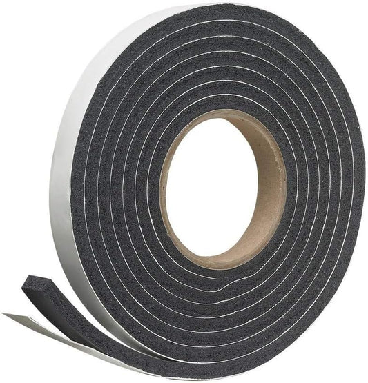 Grey Highly Compressable Foam Self Adhesive Weatherstrip (1/4" Thick x 3/4" Wide 17 FT Long). Foam Insulation Tape for use with Doors and Windows, Automotives, ACS and More
