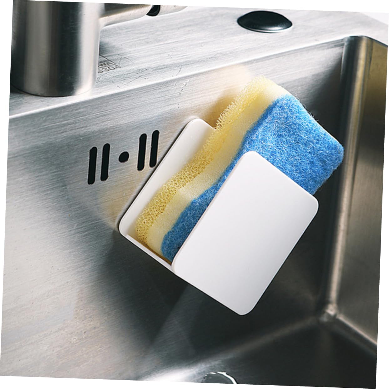 Luxshiny 2Pcs Sponge Holder Kitchen Sink Drain Rack Punch Wall Mounted Storage Organizer for Cleaning Cloths Sponges and Soap Quick Drying Design for Kitchen and Bathroom Use