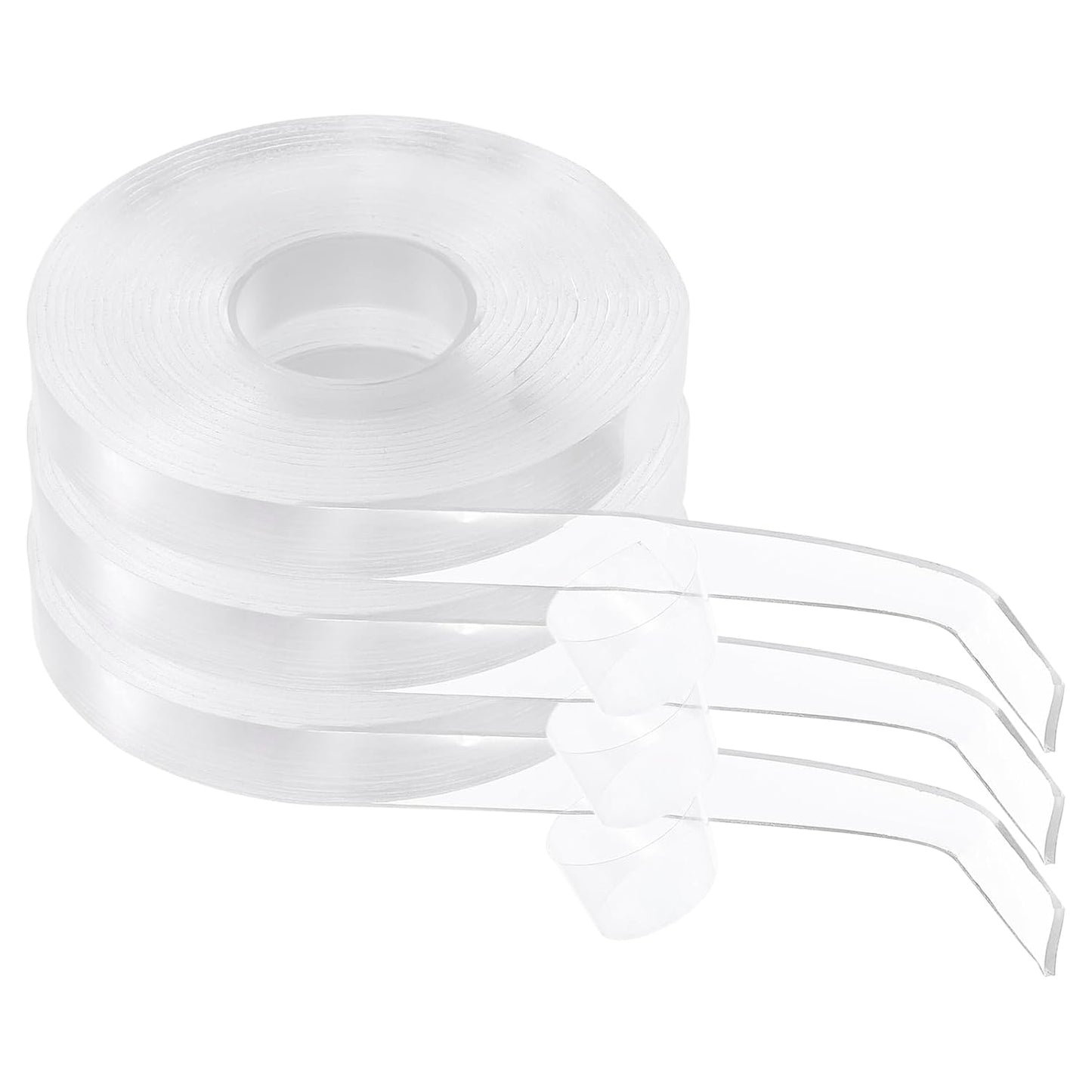 3pcs Double Sided Nano Tape 16.4FT x 0.6" x 0.08" Multipurpose Removable Clear Mounting Tape Washable Waterproof Picture Hanging Adhesive Strips for Walls Carpets Posters Decor