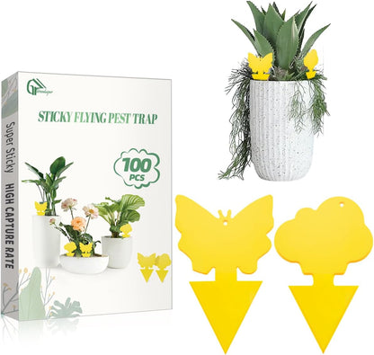 36 Pcs Sticky Traps for Fungus Gnat, Fruit Fly, Whitefly, Yellow | Indoor/Outdoor Use, For Plants & Kitchen, High-End Glue, Insect Catcher