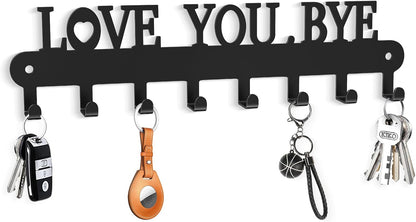 2 Pack Key Holder Wall Mount, Wall Mount Key Holder, Key Hooks Hanging Keys, Key Hanger with 8 Hooks, No-Drill Decorative White Key Rack for Living Room, Kitchen, or Bathroom