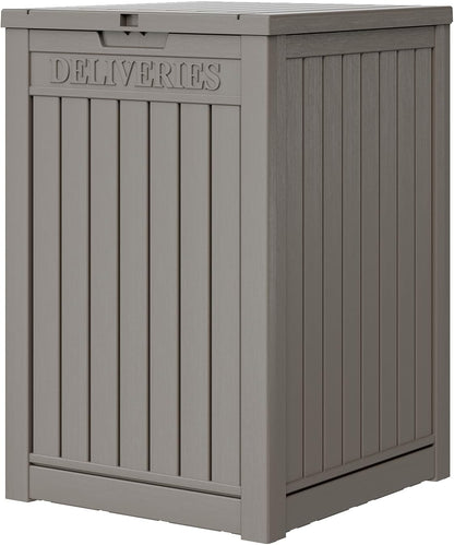 LHBGO Package Delivery Box for Outside, 48 Gallon Storage with Lockable Secure, Large Double Wall Resin Outdoor Package Delivery Waterproof Deck