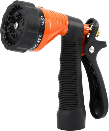 RESTMO Garden Hose Spray Nozzle, Water Hose Nozzle Heavy Duty, High Pressure Hand Sprayer with 6 Adjustable Watering Patterns, Slip Resistant for Watering Plants, Car Washing & Pet Showering, Purple