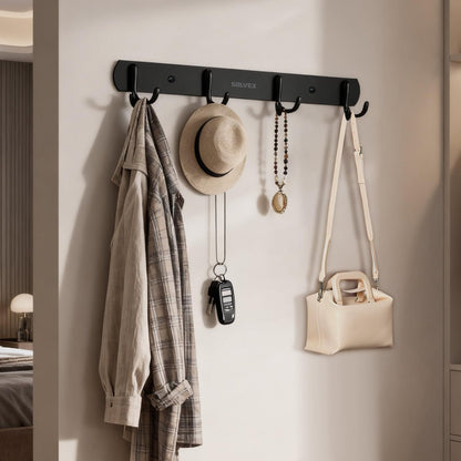 SOLVEX Coat Rack Wall Mount,2 Pack Coat Hooks Wall Mount, Hat Rack Key Holder Bag Hanger for Wall,Wall Hooks for Hanging,Purse Hanger Towel Hooks for Bathroom SP-60302-N