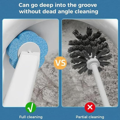 Disposable Toilet Brush,Toilet Bowl Cleaning System with Disposable Wand, Brush Holder and Refills,Storage Caddy and 18disinfecting Refill Heads (Gray)