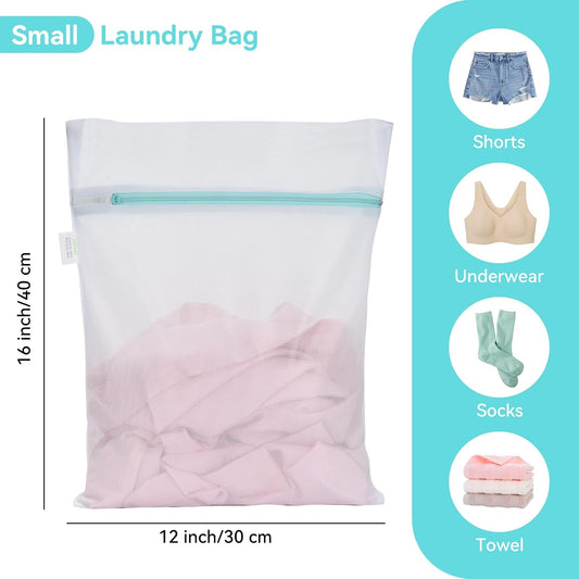 OTraki Large Mesh Laundry Bags 28x35 inch Zipper Mesh Lingerie Bags for Washing Delicates Net Laundry Mesh Bag Machine Washable for Dorm Hotel Camp Don't Drying, Melting 140-176℉, White