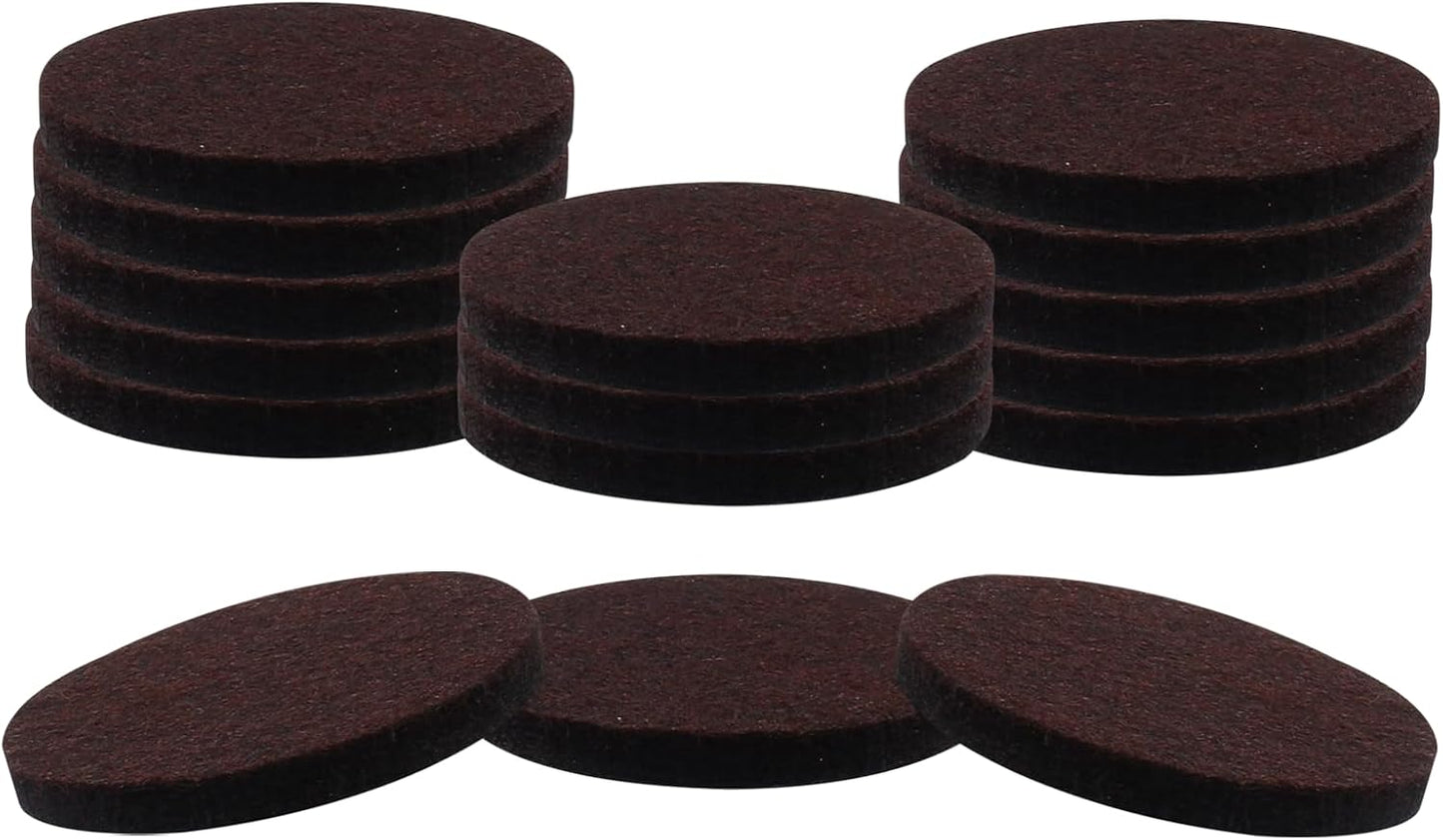 16 Pcs 3"/75mm Felt Furniture Pads Brown Round Self Adhesive | 5mm Thick, Anti Scratch Floor Protectors, For Furniture Feet Chair Legs
