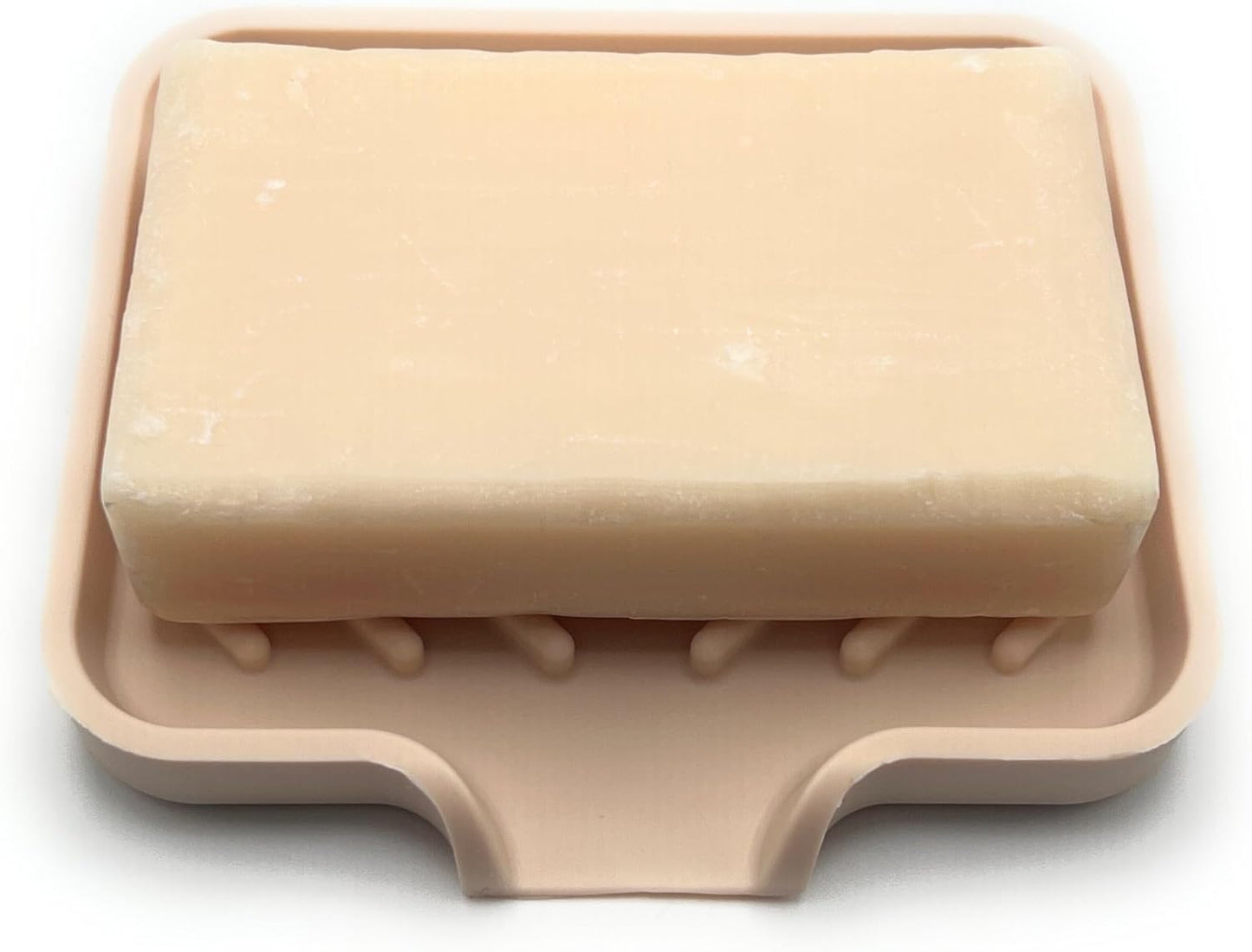 Silicone Soap Dish Tray and Sponge Holder with Drain Chute and Feet | 3-Way Sloped Design | Bathroom and Kitchen Sink Organizer Caddy (Black, 10"x4", 7.8 Ounces)