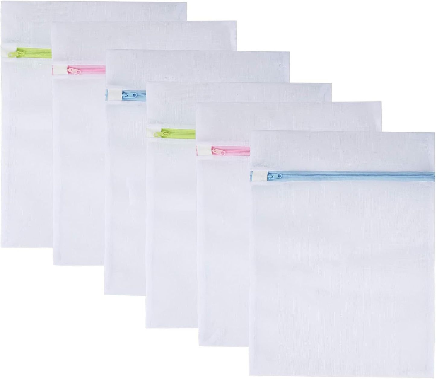Mesh Laundry Bags 6-Pack Medium 16 x 12 Inch Laundry Wash Bag Colorful Zipper for Delicates, Blouse, Hosiery, Stocking, Underwear, Bra Lingerie, Sweater, Travel Storage Bag