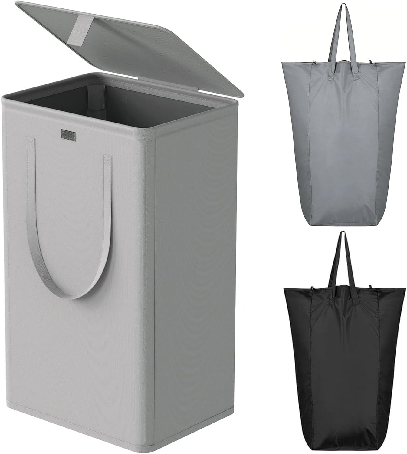 WOWLIVE 180L Laundry Hamper with Lid 3 Section,Large Laundry Basket with Removable Bags and Handles,Collapsible Dirty Clothes Hampers for Laundry,Laundry Basket Organizer for Laundry Room,Dorm,Beige