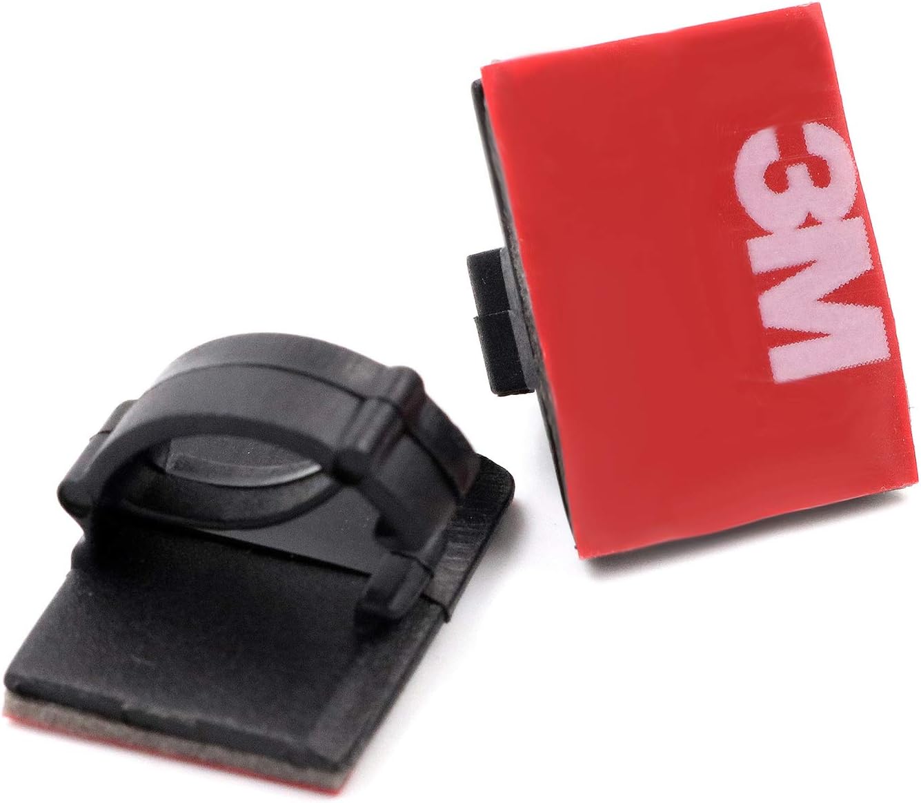 Cable Clips 3M Adhesive, Multipurpose Wire Clamps for Cable Management and Cable Runs - 50 Pack Black Bundled with 10 Reusable Cable Ties