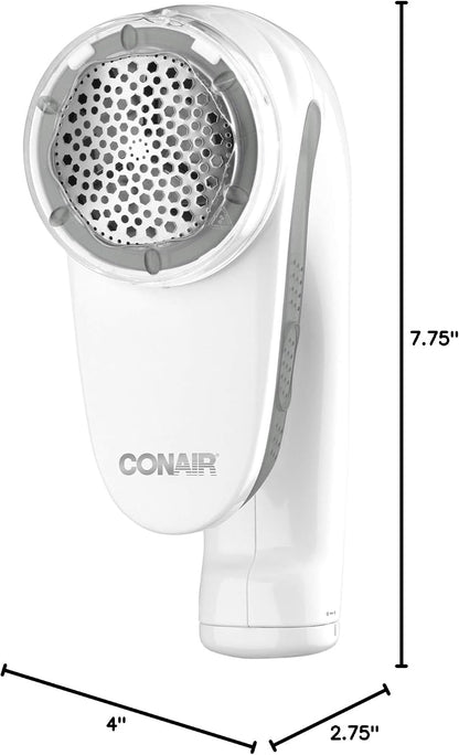 Conair Fabric Shaver and Lint Remover, Rechargeable Portable Clothes Shaver with 3 Settings, Fuzz Remover for Sweaters, Clothing, and Furniture, Large 2-Inch Shaving Head, White