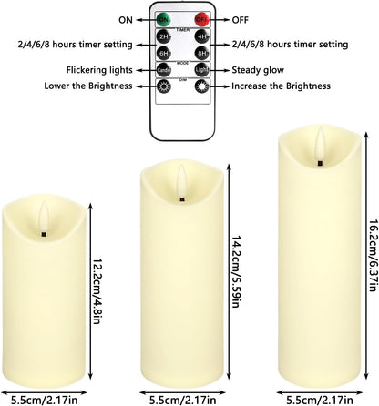 YOROXRG Set of 24 Waterproof Outdoor Flameless Candles, LED Candles with 4 Remote and Timer,(H 4" 5" 6" x D 2.2"),for Christmas,Halloween,Wedding,Festival
