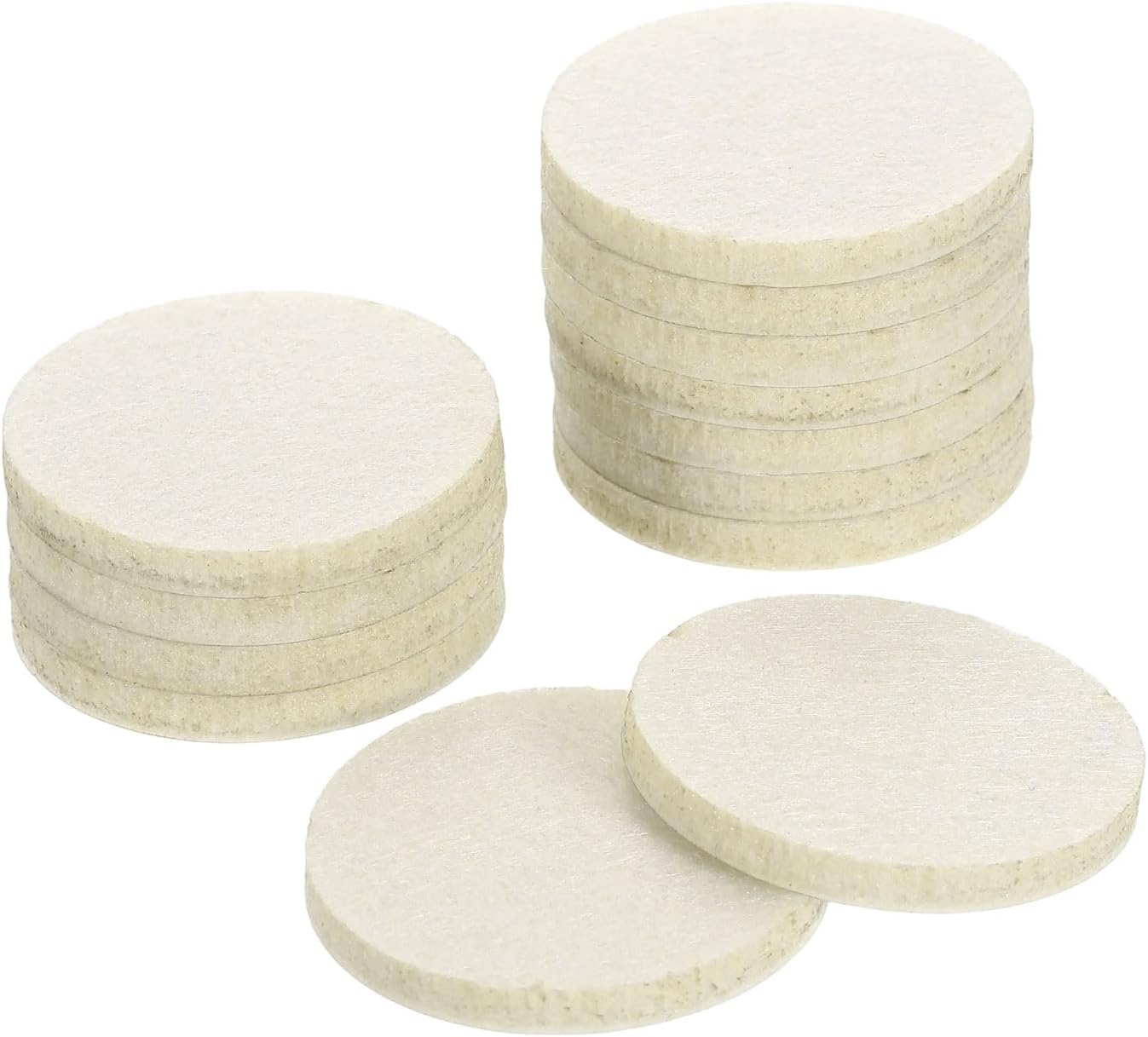 uxcell Furniture Pads, 50Pcs 1.25" - Round Self Adhesive Felt Furniture Pads, Floor Protectors for Furniture Feet Chairs Legs Hardwood Floors (Beige)