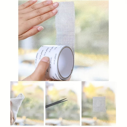 1PC Heavy-Duty Grid Mesh Tape - Self-Adhesive Sash Repair & Window Screen Tape with Super Strong Hold, Good Light Transmission & Weather Resistance for DIY & Home Repair (1PC)