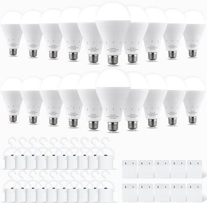 DEBAOBULB 4 Pack Rechargeable Emergency Light Bulbs, Battery Powered LED Light Bulb 6000K Daylight E26 120 Volt 9W 60W Equivalent with 1200mAh for Home Power Outage Camping Hurricane