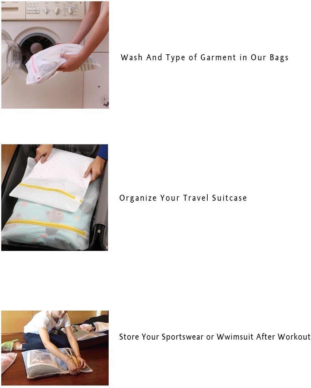 Pack of 5 Mesh Laundry Washing Bags-5 Large for Laundry,Blouse, Hosiery, Stocking, Underwear, Bra and Lingerie, Travel Laundry Bag FBA