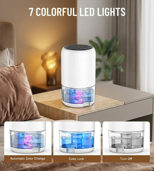 Dehumidifier for Bathroom Bedroom Closet and RV, Portable Small Space Moisture Absorber with Automatic Tank Shut-Off, Mini Dehumidifier for Humidity Reduction and Fresher Environments